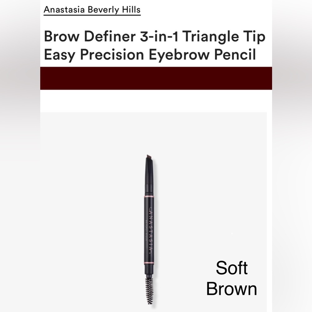 Anastasia Beverly Hills
Brow Definer 3-in-1 Triangle Tip Eyebrow Pencil
S Brown